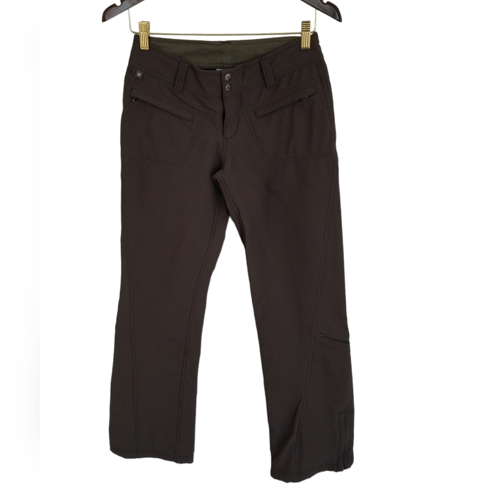 Athleta Dipper Dark Olive Flare Cargo Pants Pocket Details Size 2 - Picture 1 of 17